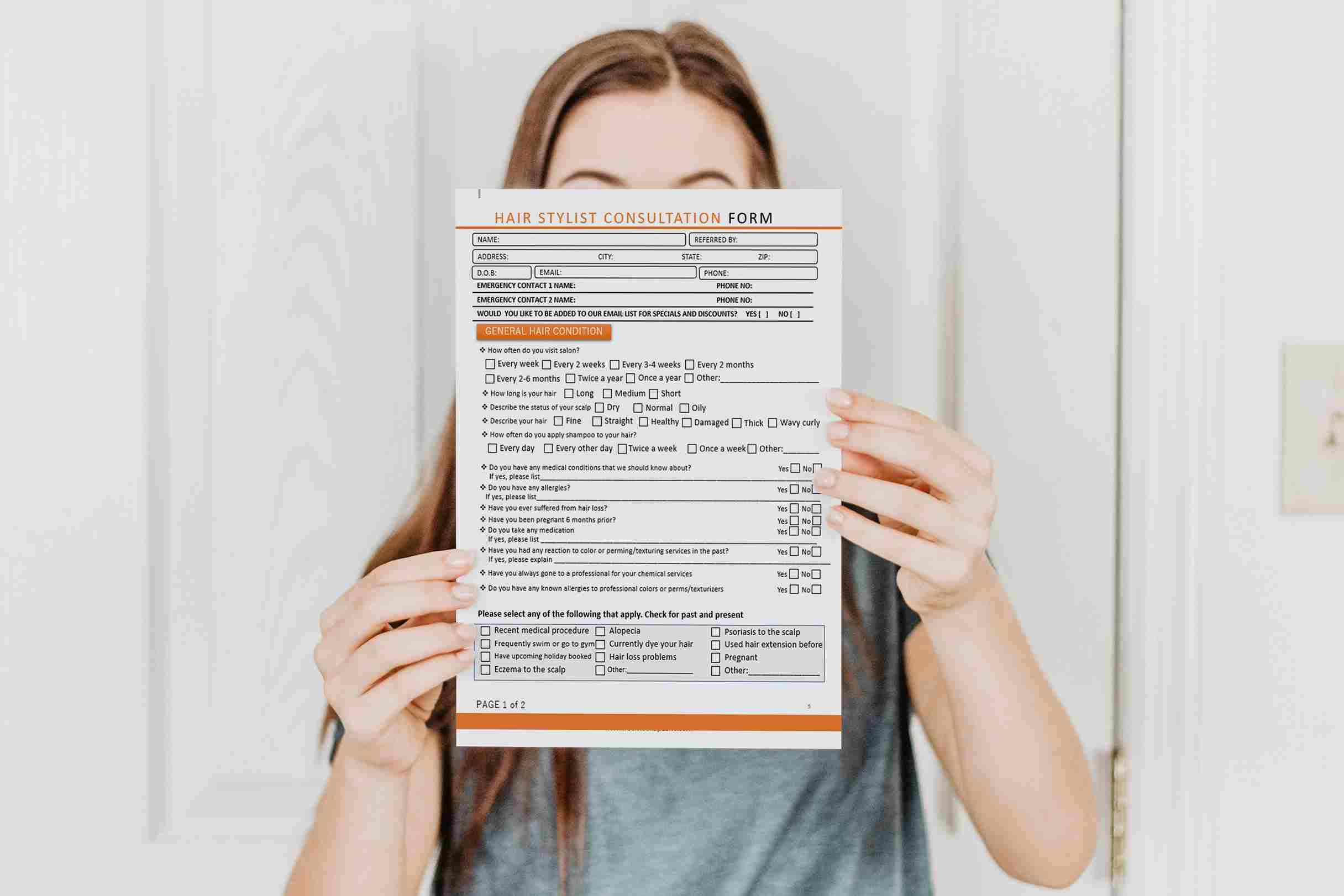 Printable Hair Consultation Form